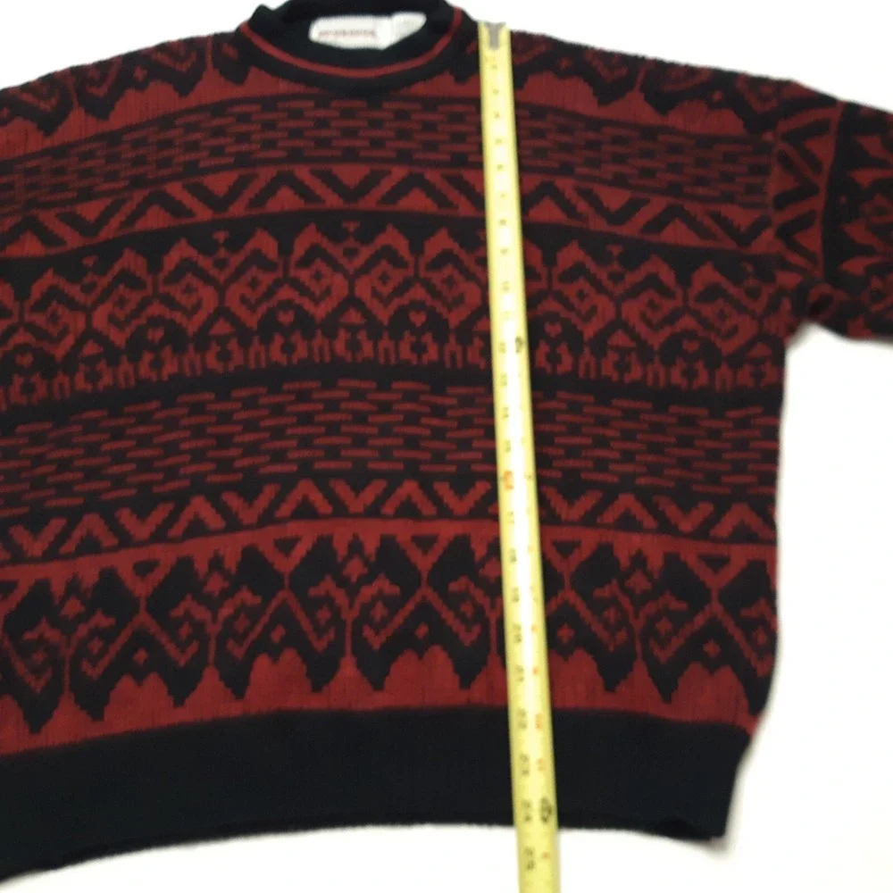 Vintage McGregor Sweater‎ Mens Large Red Black Southwestern Knit Grandpa Grunge